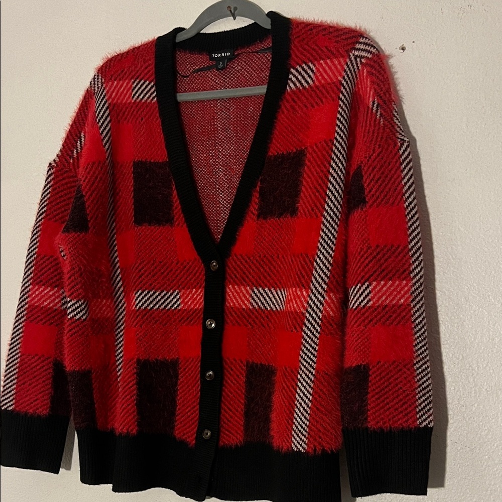 Torrid Black and Red Knit Sweater